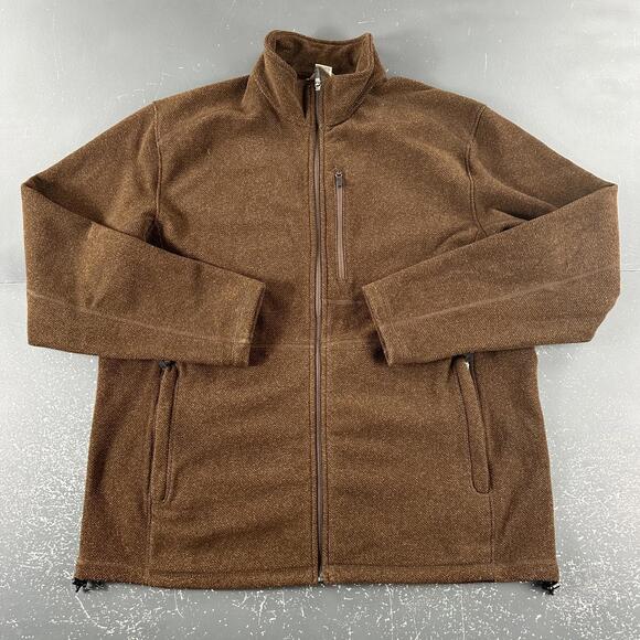 Other - Duluth Trading Jacket Mens Large Brown Park Point Heavy Fleece Full Zip Pockets